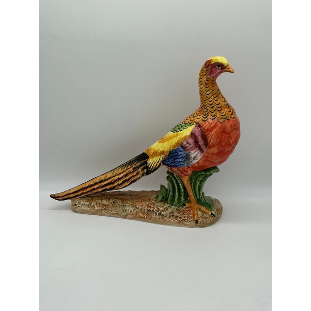 Abigails Italy Hand-Painted Porcelain Pheasant Figurine – Large Colorful Bird For Sale - Image 4 of 13