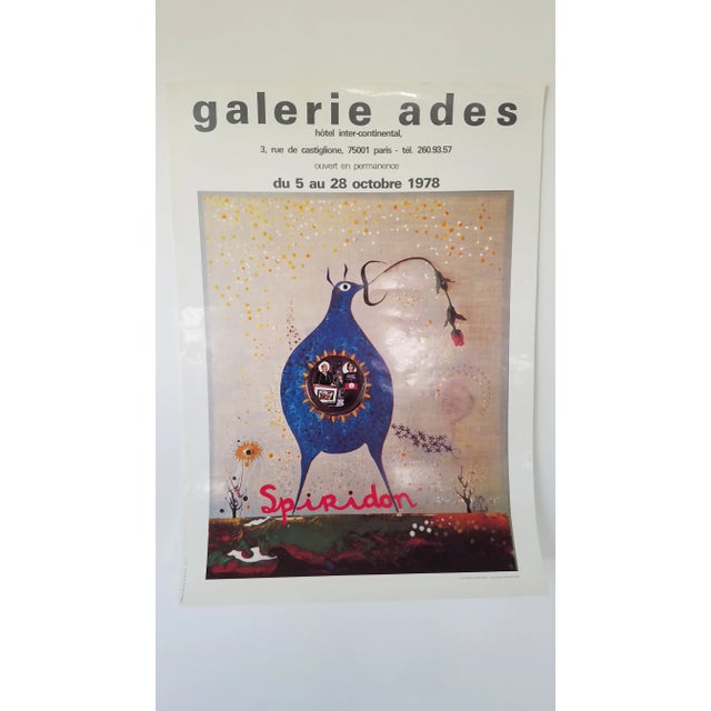 1970s Original Art Poster Exhibition Galerie Ades Vintage François Mitic Spiridon For Sale - Image 11 of 12