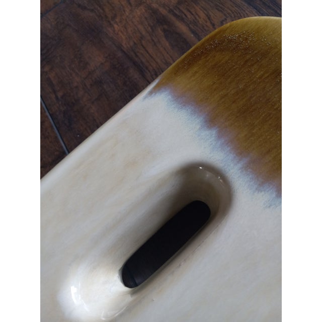 Cream Vintage Cream & Brown Vase For Sale - Image 8 of 10