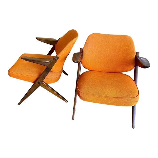 Bengt Ruda Triva Lounge Chairs - Mid Century Bengt Ruda for Nordiska Kompaniet Lounge Chair Pair For Sale