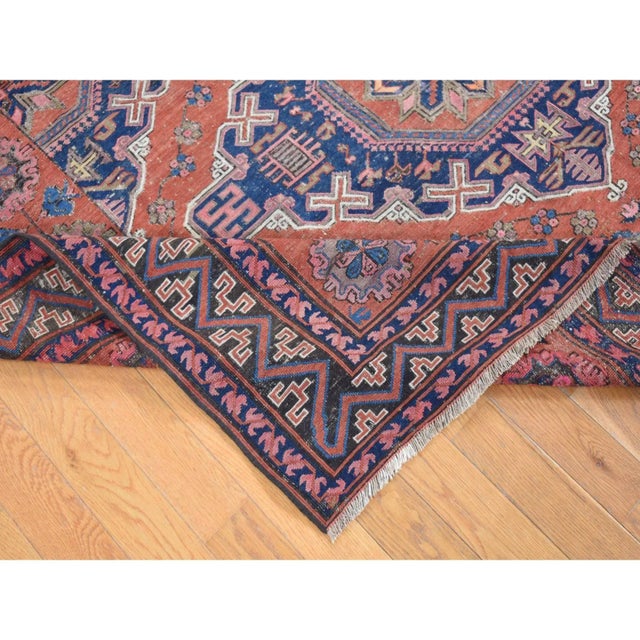 Textile 1900s Red Antique Persian Rug For Sale - Image 7 of 11