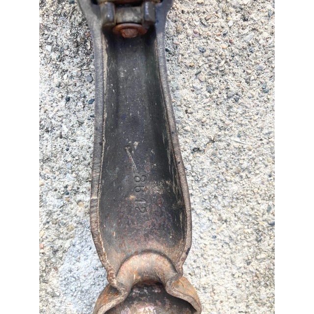 Antique Patinated Chippendale Ball Wrought Iron Fire Dogs- a Pair For Sale - Image 9 of 9