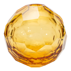 Hand-Blown Murano Globe Vase in Amber