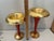 1990s Pair of Alan Lee Collection Metallic Red & Gold Leaf Glass Trumpet Vases - Staggered Set For Sale - Image 5 of 12
