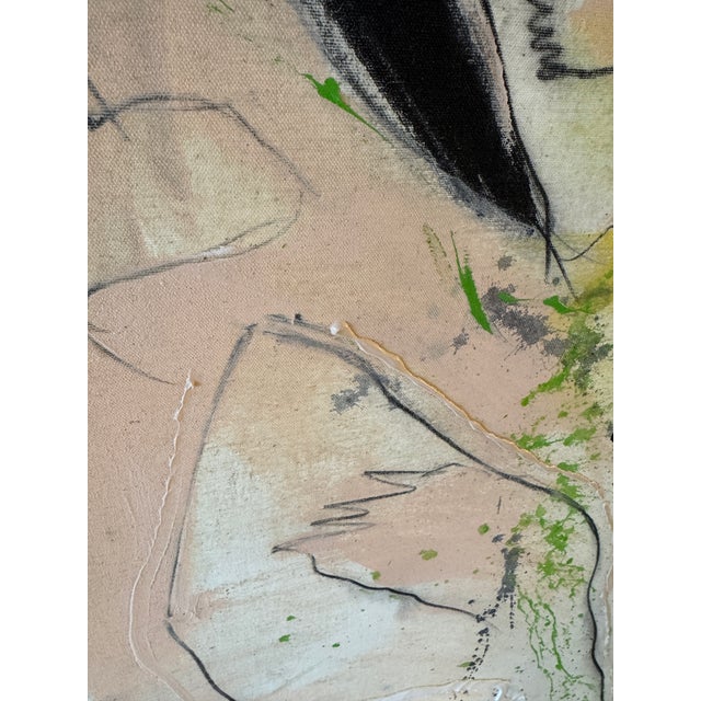 1980s 1980s Large-Scale Contemporary Abstract Painting, Monumental Vertical Canvas, Blue Black & Ochre, 78x48” by Jack Compton For Sale - Image 5 of 7