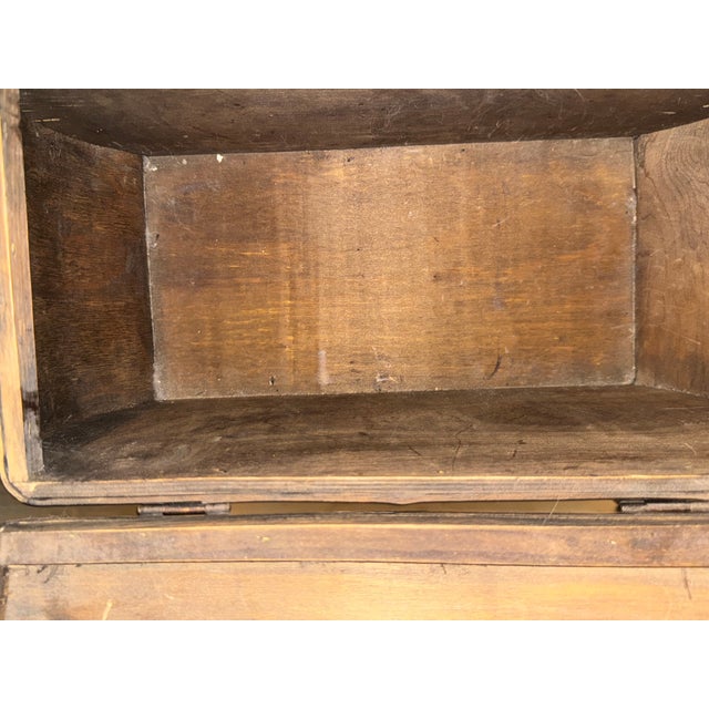 Vintage Boho Chic Woven Bamboo and Mixed Wood Domed Keeper Box Trunk For Sale - Image 9 of 12