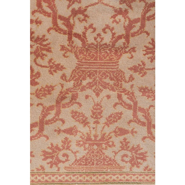 1960s Vintage Circa 1960 Light Brick Spanish Hand Knotted Rug 12ft 5in X 14ft 2in For Sale - Image 5 of 16