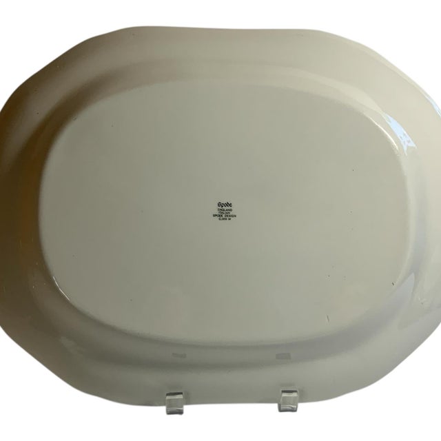 Blue Vintage Authentic Spode Blue Italian 14" Large Serving Platter Scalloped For Sale - Image 8 of 9
