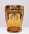 Beautiful Amber color Glass Wine cooler .Decorated with Porcelain Flowers , And Hand painted 24 carat Gold styling . Very...