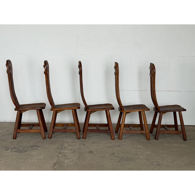 Mid-Century Modern Mid-Century Modern Brutalist Oak Dining Chair, 1960s For Sale - Image 3 of 10