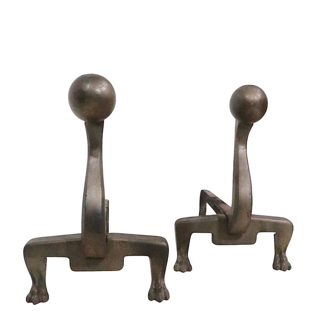 Early 20th Century Pair Arts and Crafts Andirons For Sale In New York - Image 6 of 12