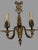 Pair of Vintage Two Light Gilt Metal Candelabra Wall Sconces Lamps In good original condition showing some typical age-...