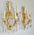 Late 19th Century French Victorian -Style, Gilded Gold & Crystal Drop 5--Candelabra Wall Light Sconces - Pair For Sale - Image 4 of 17
