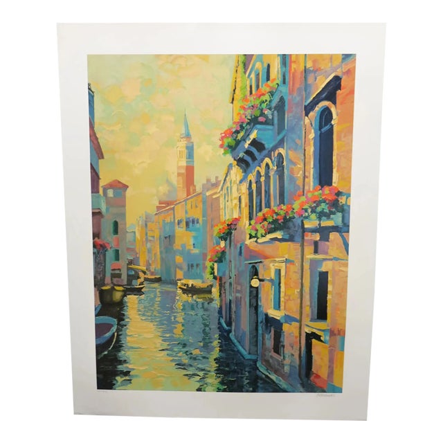 1992 Howard Behrens "Morning in Venice" Signed Ltd Serigraph on Paper For Sale