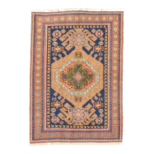 Vintage Hand-Knotted Persian Ardebil Rug 4'8" X 6'7"