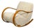 Swedish Modern, Rocking Chair, Elmwood, Beige Shearling, Sweden, 1940s For Sale