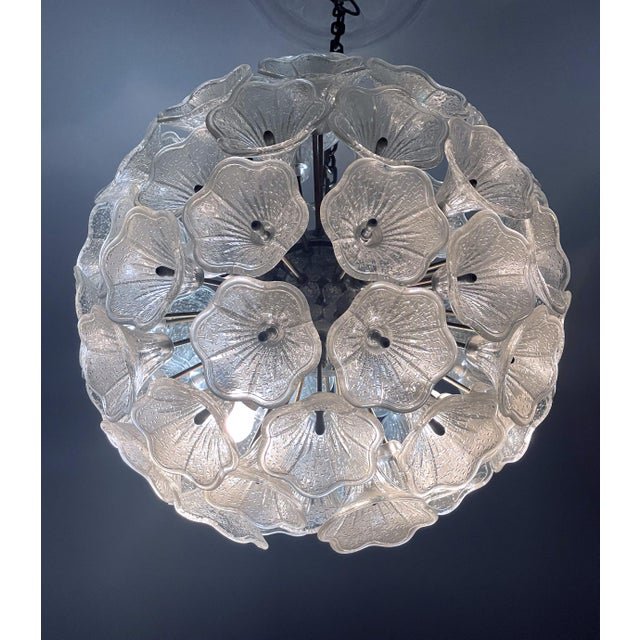 1960s Vintage Steel Sputnik Chandelier in Blown Glass by Paolo Venini for Veart, 1960s For Sale - Image 5 of 5