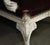 Animal Skin Vintage French Louis XV Style Oxblood Leather Armchair with Painted Frame For Sale - Image 7 of 18