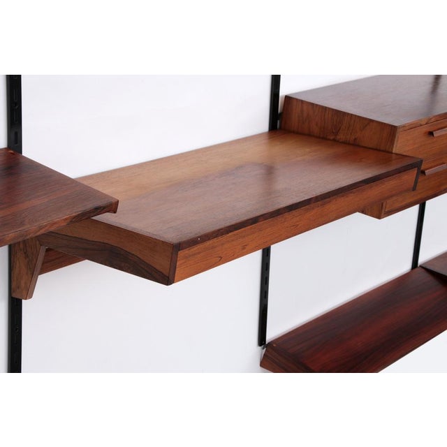 Modular Dark Wood Wall System by Kai Kristiansen for FM Møbler, 1960s For Sale - Image 17 of 18