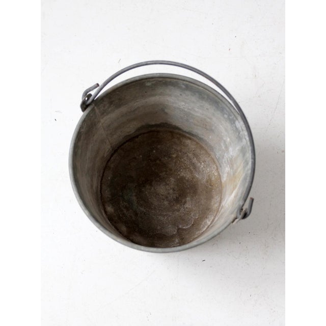 Metal Vintage Galvanized Tin Bucket For Sale - Image 7 of 11