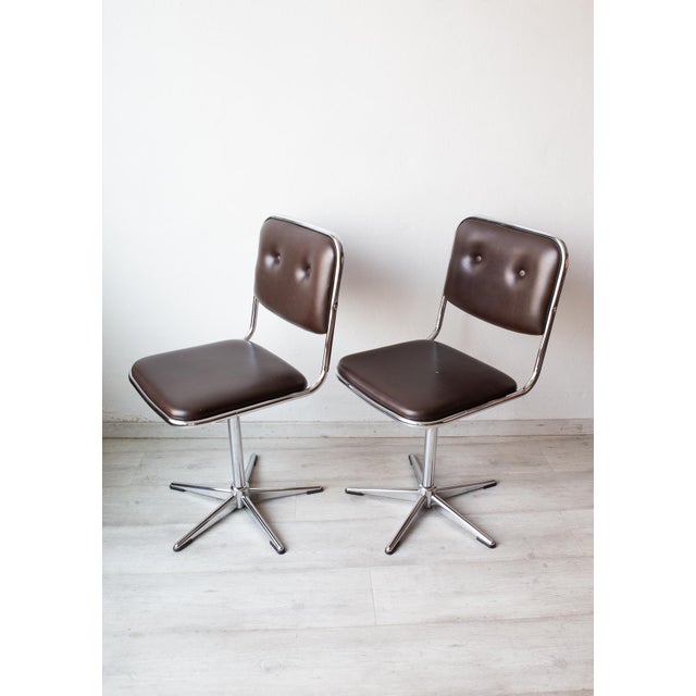 Brown Set of Belgian Office Chairs by Unic Design, 1970 For Sale - Image 8 of 12