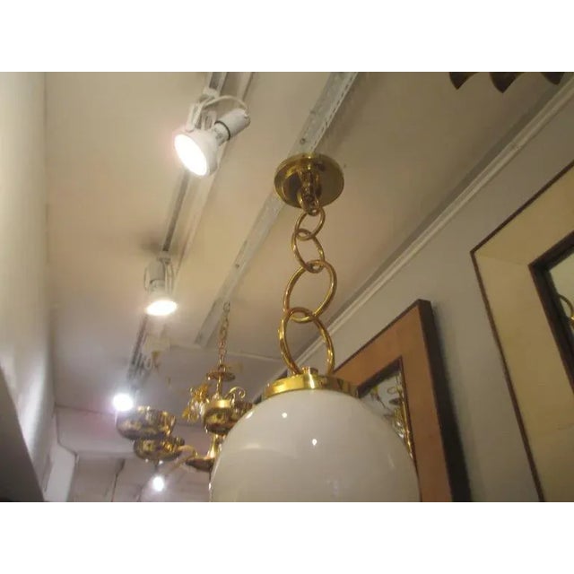 Mid-Century Modern Bespoke Chain Link and Glass Fixture For Sale - Image 3 of 6