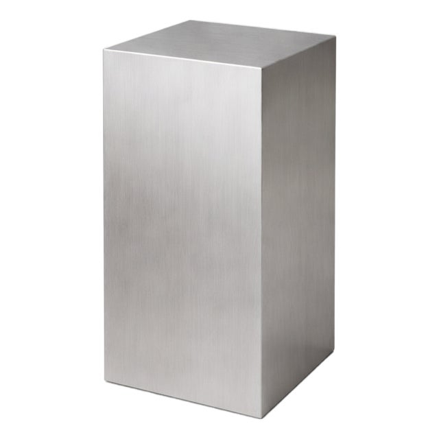 Monolith Sculptural Side Table in Stainless Steel by Veliento For Sale