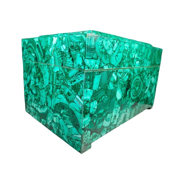 Gemstone Large Mid-Century Malachite Box, 1950s For Sale - Image 7 of 14