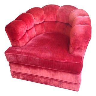 Mid-Century Velvet Club Chair For Sale