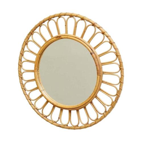 Mid-Century Modern French Rivera Mirror in Bamboo Rattan, 1960 For Sale - Image 17 of 17