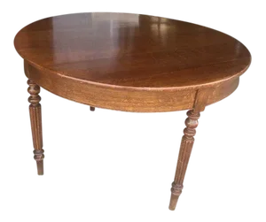 19th Century French Round Oak Center Table