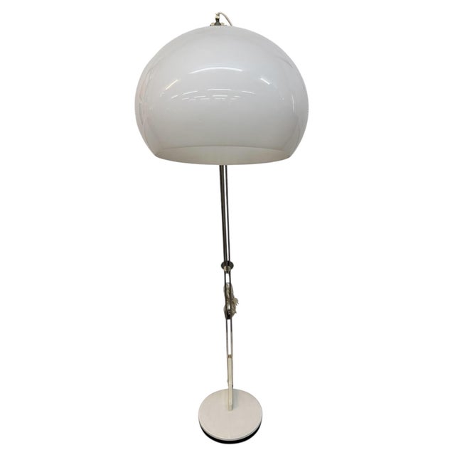 This listing is for a Mid-Century Italian Modern Goffredo Reggiani Chrome Floor Lamp. Featuring the original white...