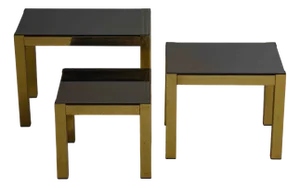 Regency Brass Nesting Tables from Belgo Chrome, Belgium, 1980s, Set of 3