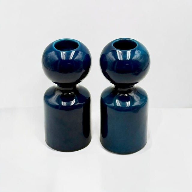 Ceramic Ceramic Candleholders by Liisi Beckmann for Gabbianelli, Italy, 1970s, Set of 2 For Sale - Image 7 of 11