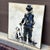 Mid-Century Modern Signed Emmet Oil Painting on Canvas of Charlie Chaplin With Dog For Sale - Image 3 of 11