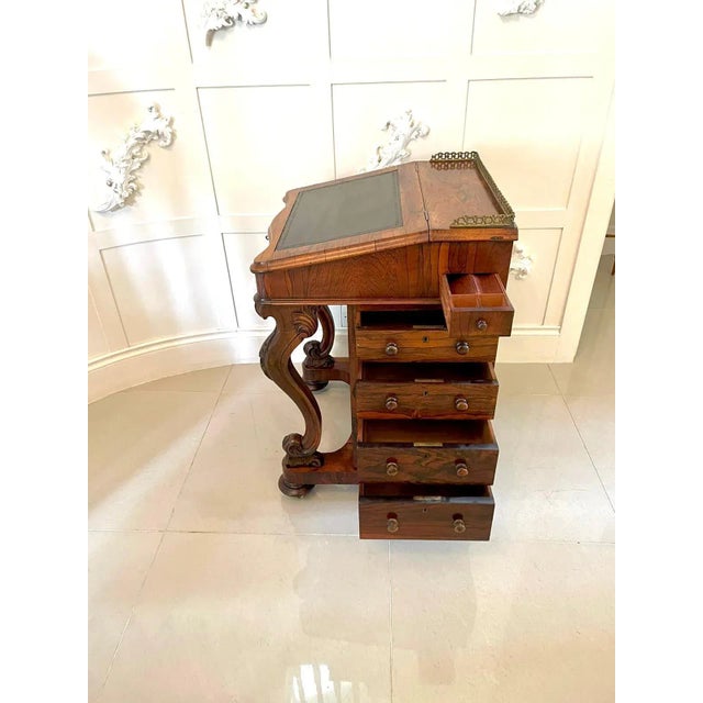 Antique Victorian Rosewood Freestanding Davenport For Sale - Image 4 of 18