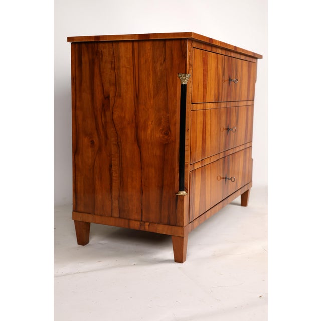 Wood Antique Biedermeier Chest of Drawers in Applewood, 1820 For Sale - Image 7 of 13