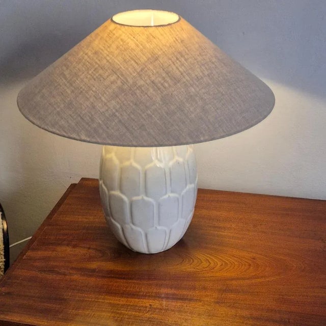 Swedish Modern Table Lamp in Glazed Earthenware by Anna-Lisa Thomson, Mid-1900s For Sale - Image 3 of 6