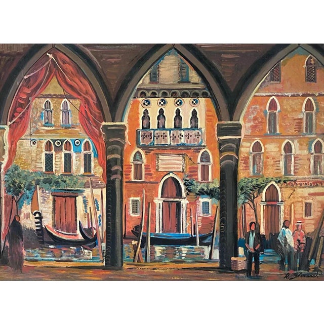 Roberto Gherardi, Venise, La Pescheria, 1980s, Oil on Canvas, Framed For Sale - Image 12 of 12