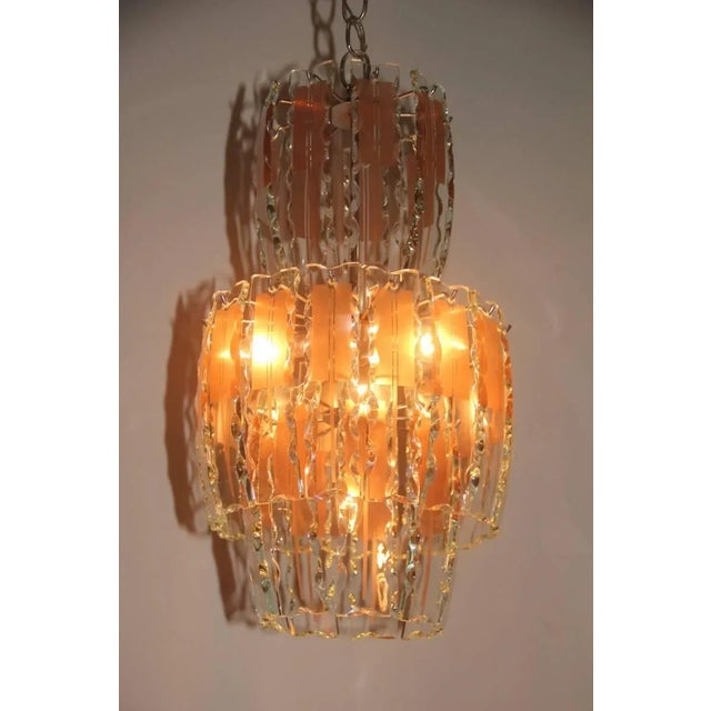 Curved Glass Chandeliers, 1970s, Set of 2 For Sale - Image 10 of 11