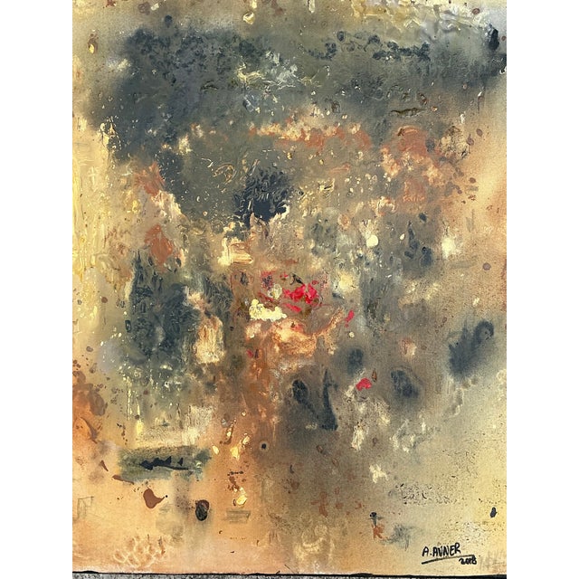 Contemporary Vintage Original Abstract Oil Painting on Canvas For Sale - Image 3 of 12
