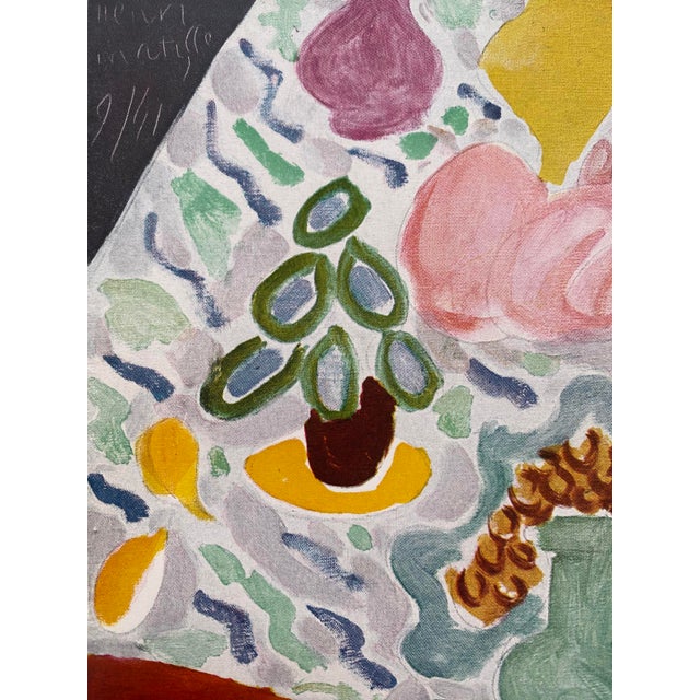 1940s Henri Matisse Vintage 1946 Limited Edition French Fine Art Lithograph Print " Nature Morte Sur Table Marbre " 1941 For Sale - Image 5 of 13