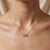 Contemporary Swiss Blue Topaz Horizontal Necklace | Elegant Three Stone Necklace | December Birthstone Necklace for Woman For Sale - Image 3 of 3
