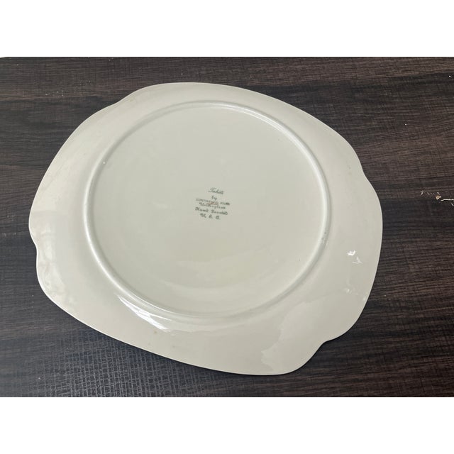 1940s Continental Kilns Tahiti Green Palm Tree Platter For Sale - Image 12 of 12