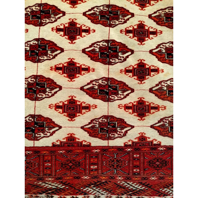 Vintage Turkmen Rug- 4' 3" X 5' 7" For Sale - Image 4 of 10