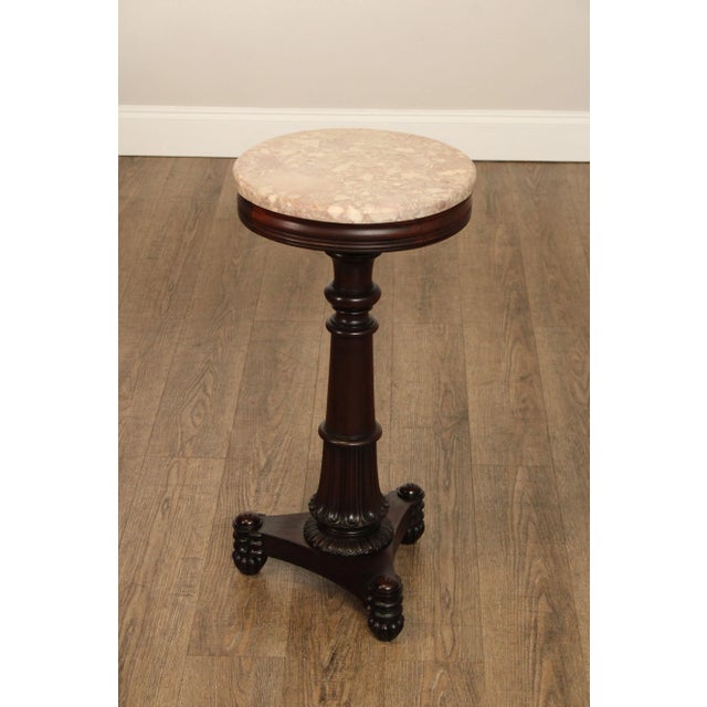 Antique Classical Mahogany Marble Top Pedestal For Sale - Image 11 of 12