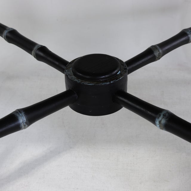 Pair of Vintage Black Lacquer Chinoiserie Side Tables With Gilt Peacock and Floral Motif For Sale - Image 15 of 17