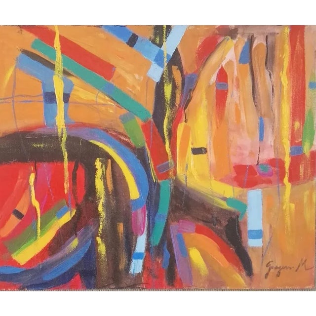 Joyful Composition - Acrylic on Plywood by M. Goeyens - 2019 2019 For Sale - Image 3 of 3