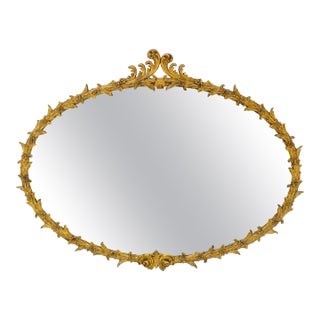 Large Fine 61” Long Oval Gilt Gesso Rococo Louis VX Style MINT For Sale