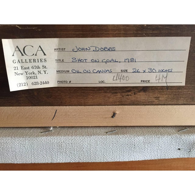 Textile John Dobbs, Shot on Goal, Sporting Scene, 1981 For Sale - Image 7 of 9